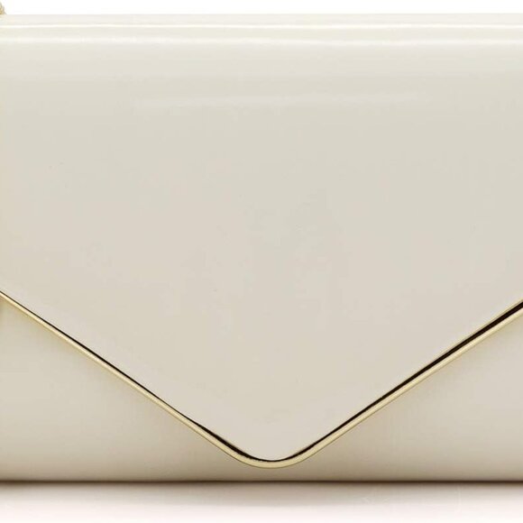 Envelope Clutch Purse Women Vegan Patent Leather Evening Bag Crossbody - Picture 1 of 6